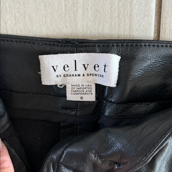 VELVET By Graham & Spencer Hydie Vegan Leather Pant Trousers Black - Picture 7 of 8